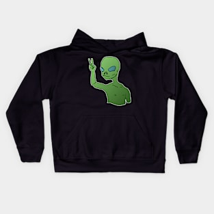 peace with aliens Kids Hoodie